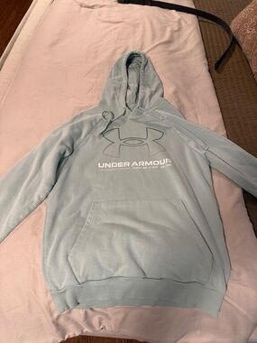 Under Armour Pale Blue Pullover Hoodie with Logo